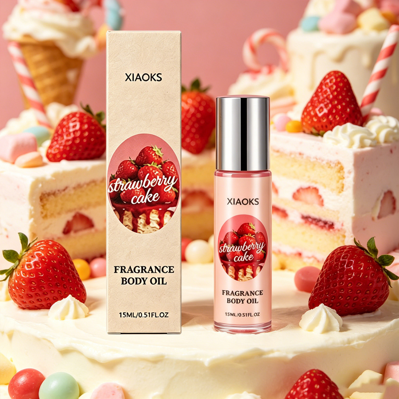 Perfume Xeryus - 1 Flasche Erdbeer-Kuchen Roll-On-Parfüm – Bezaubernder